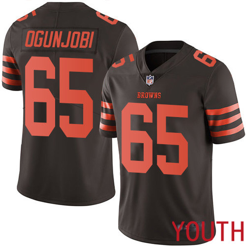 Cleveland Browns Larry Ogunjobi Youth Brown Limited Jersey 65 NFL Football Rush Vapor Untouchable